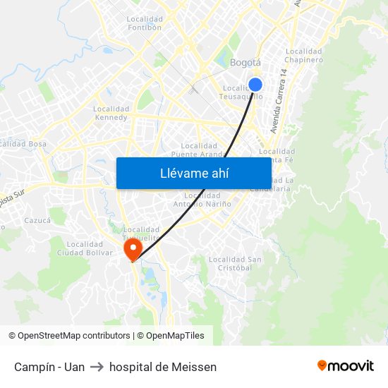 Campín - Uan to hospital de Meissen map