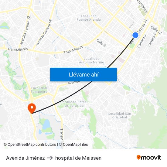Avenida Jiménez to hospital de Meissen map
