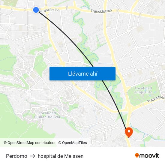 Perdomo to hospital de Meissen map