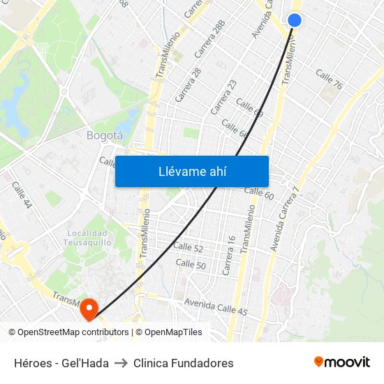Héroes - Gel'Hada to Clinica Fundadores map