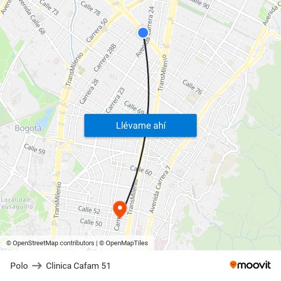 Polo to Clinica Cafam 51 map