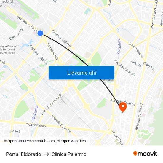 Portal Eldorado to Clinica Palermo map
