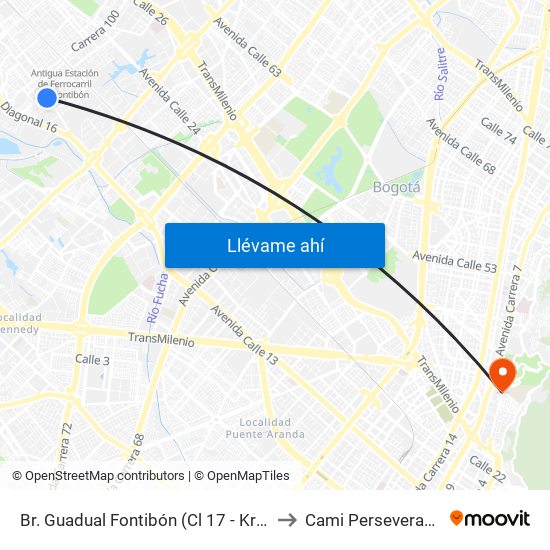 Br. Guadual Fontibón (Cl 17 - Kr 96h) to Cami Perseverancia map