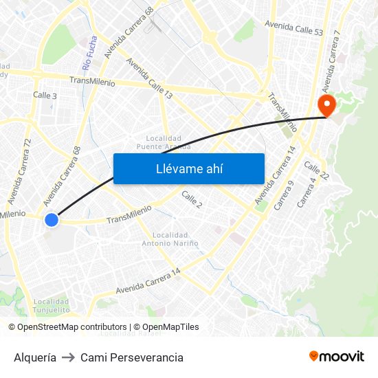 Alquería to Cami Perseverancia map