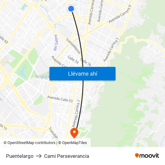 Puentelargo to Cami Perseverancia map