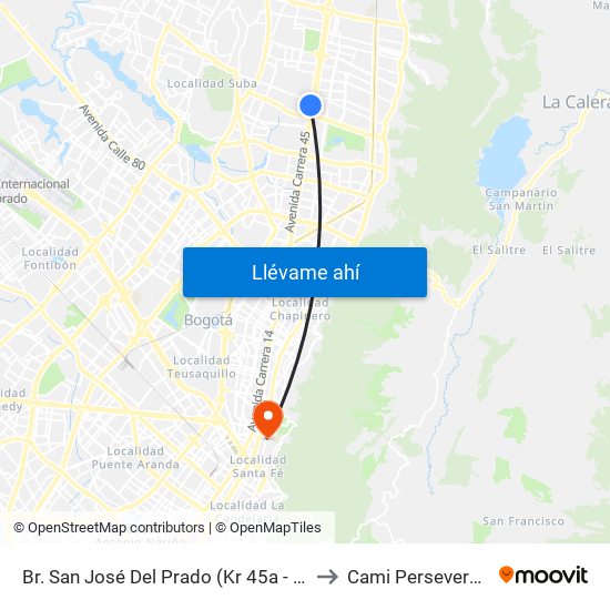 Br. San José Del Prado (Kr 45a - Cl 137) to Cami Perseverancia map