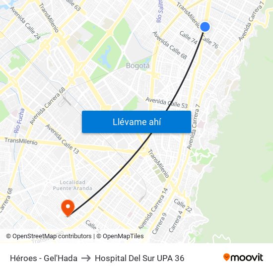 Héroes - Gel'Hada to Hospital Del Sur UPA 36 map