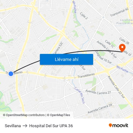 Sevillana to Hospital Del Sur UPA 36 map