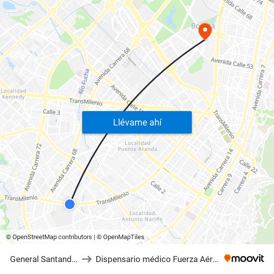 General Santander to Dispensario médico Fuerza Aérea map