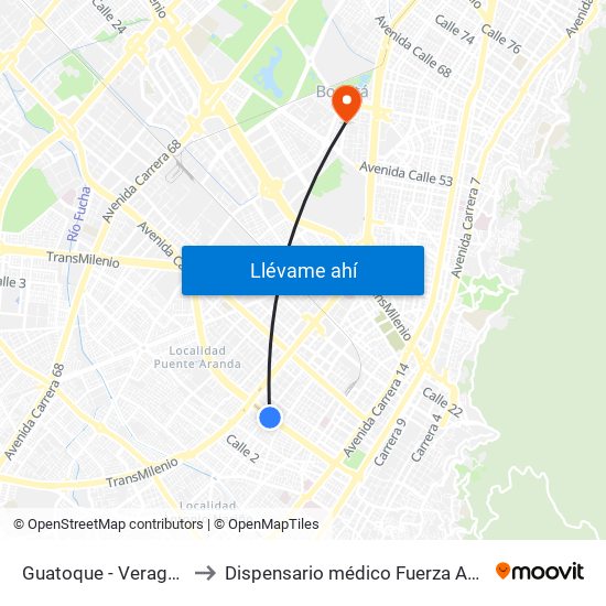 Guatoque - Veraguas to Dispensario médico Fuerza Aérea map