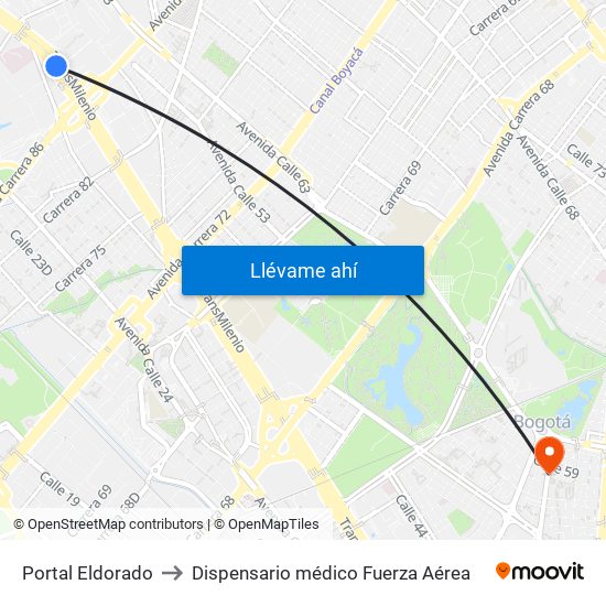 Portal Eldorado to Dispensario médico Fuerza Aérea map
