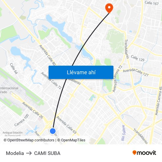 Modelia to CAMI SUBA map