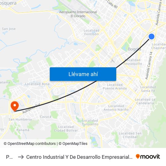 Polo to Centro Industrial Y De Desarrollo Empresarial (Sena) map