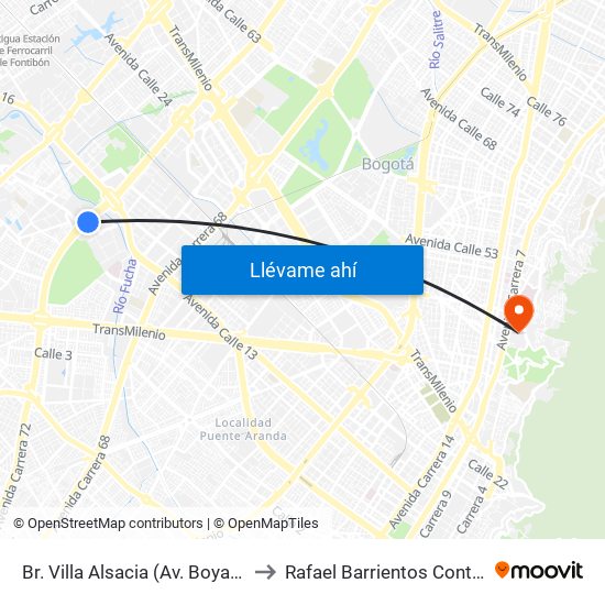 Br. Villa Alsacia (Av. Boyacá - Cl 12a) (A) to Rafael Barrientos Conto, Morfologia map