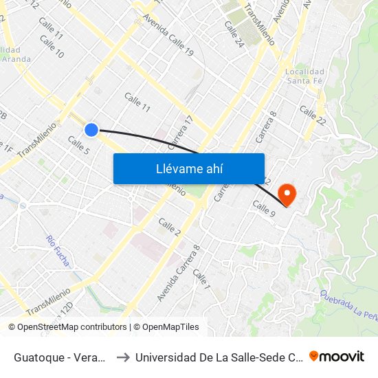 Guatoque - Veraguas to Universidad De La Salle-Sede Centro map