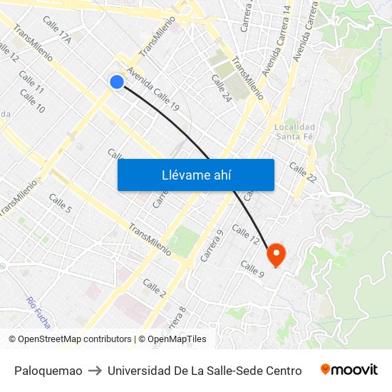Paloquemao to Universidad De La Salle-Sede Centro map