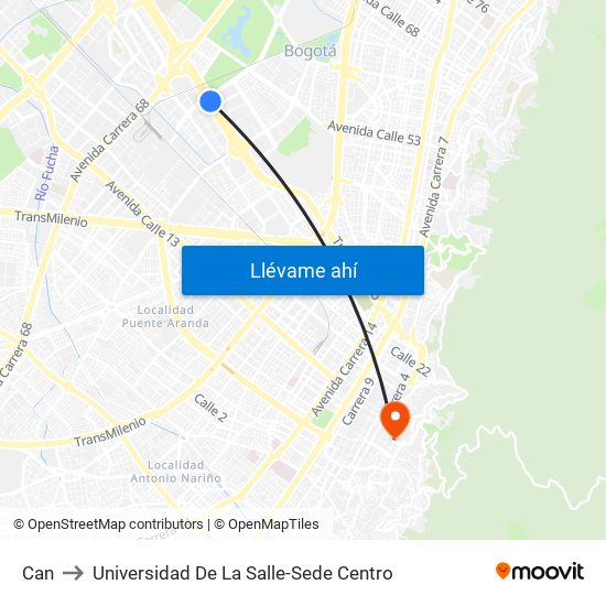 Can to Universidad De La Salle-Sede Centro map