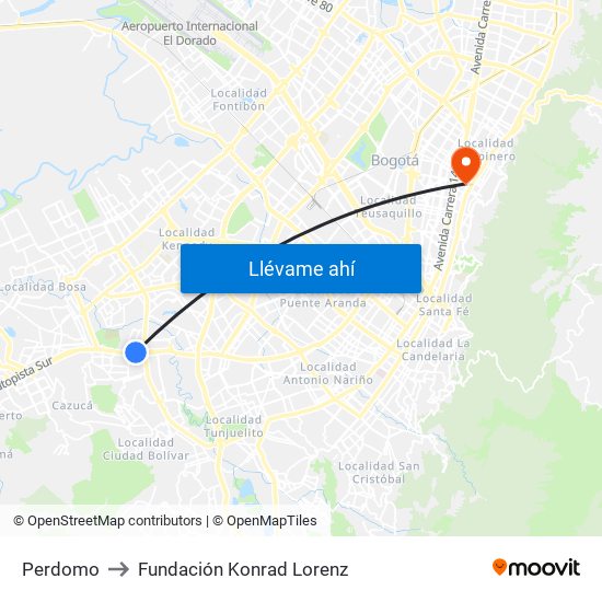 Perdomo to Fundación Konrad Lorenz map