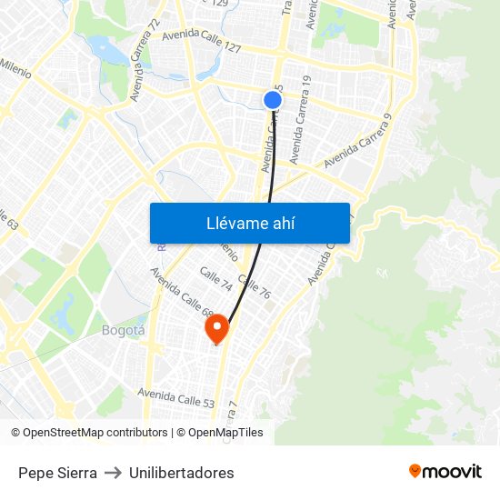 Pepe Sierra to Unilibertadores map