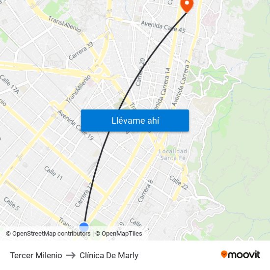 Tercer Milenio to Clínica De Marly map