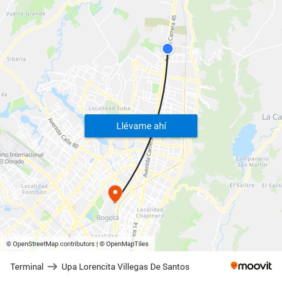 Terminal to Upa Lorencita Villegas De Santos map