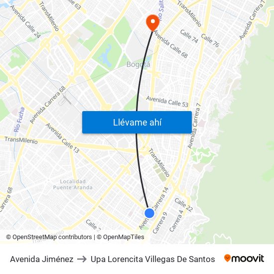 Avenida Jiménez to Upa Lorencita Villegas De Santos map