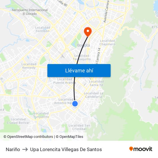 Nariño to Upa Lorencita Villegas De Santos map