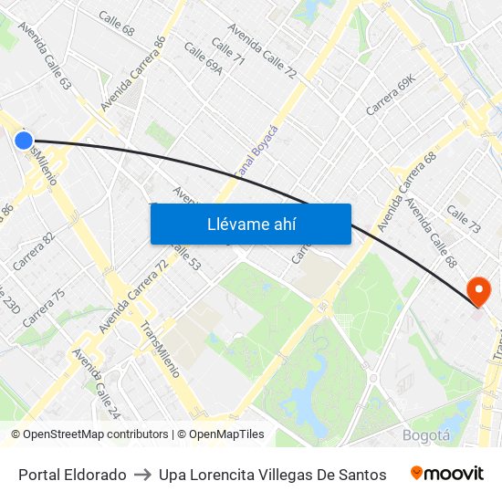 Portal Eldorado to Upa Lorencita Villegas De Santos map