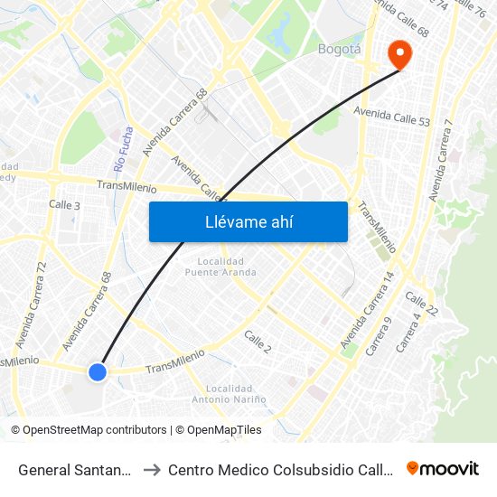 General Santander to Centro Medico Colsubsidio Calle 63 map