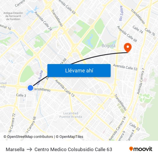 Marsella to Centro Medico Colsubsidio Calle 63 map