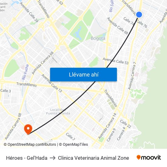 Héroes - Gel'Hada to Clinica Veterinaria Animal Zone map