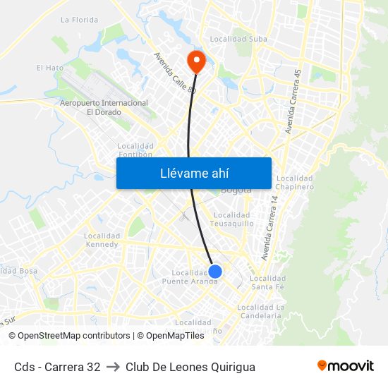 Cds - Carrera 32 to Club De Leones Quirigua map