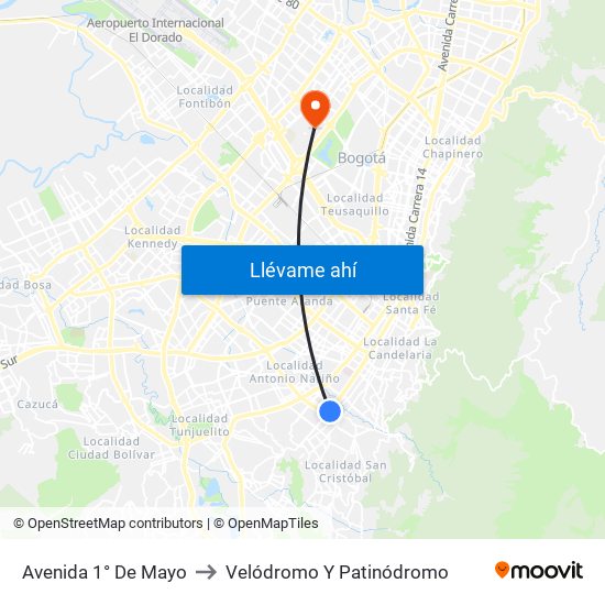 Avenida 1° De Mayo to Velódromo Y Patinódromo map