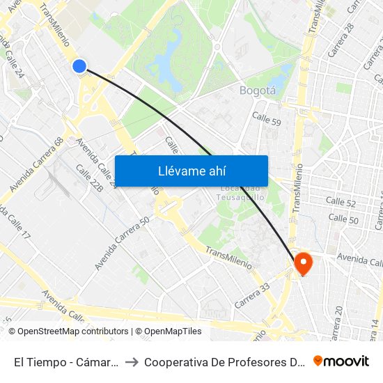 El Tiempo - Cámara De Comercio De Bogotá to Cooperativa De Profesores De La Universidad Nacional De Colombia map