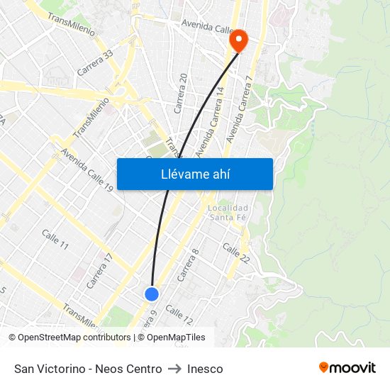 San Victorino - Neos Centro to Inesco map