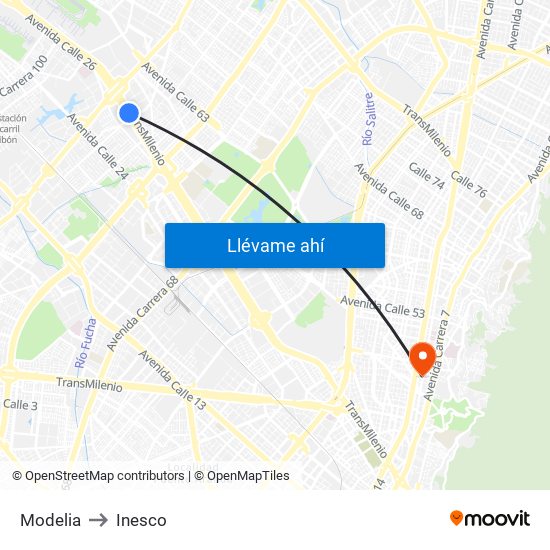 Modelia to Inesco map