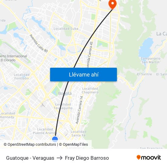 Guatoque - Veraguas to Fray Diego Barroso map