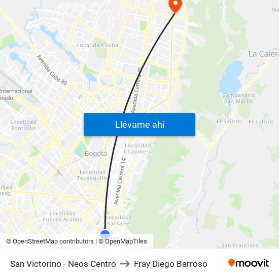 San Victorino - Neos Centro to Fray Diego Barroso map