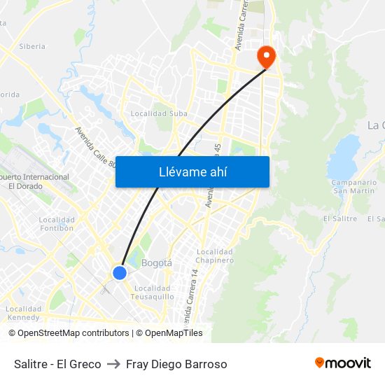 Salitre - El Greco to Fray Diego Barroso map