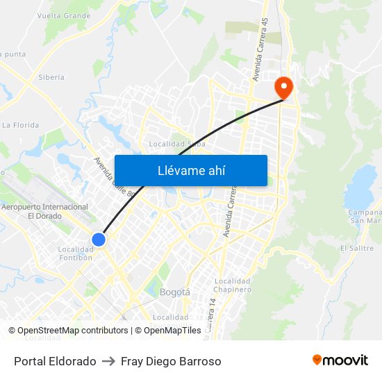 Portal Eldorado to Fray Diego Barroso map
