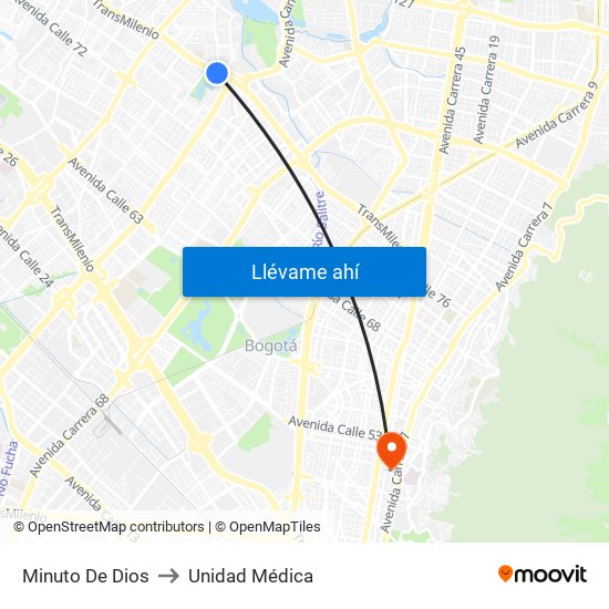 Minuto De Dios to Unidad Médica map