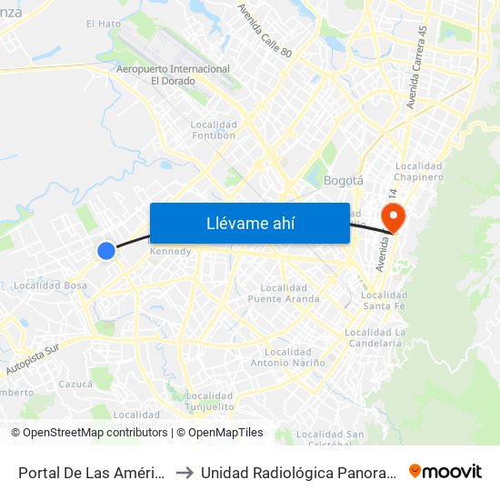 Portal De Las Américas to Unidad Radiológica Panoramax map