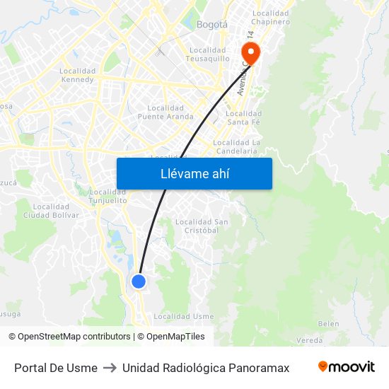 Portal De Usme to Unidad Radiológica Panoramax map