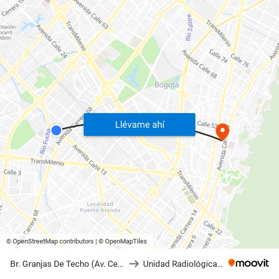 Br. Granjas De Techo (Av. Centenario - Kr 65) to Unidad Radiológica Panoramax map