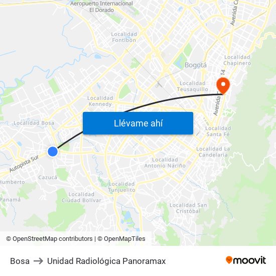 Bosa to Unidad Radiológica Panoramax map