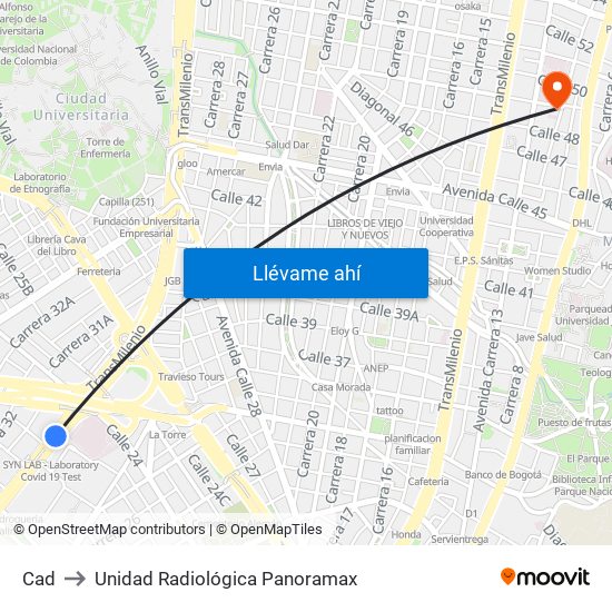 Cad to Unidad Radiológica Panoramax map