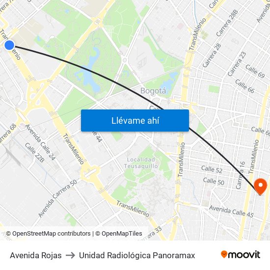 Avenida Rojas to Unidad Radiológica Panoramax map