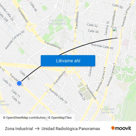 Zona Industrial to Unidad Radiológica Panoramax map