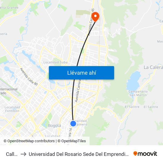 Calle 72 to Universidad Del Rosario Sede Del Emprendimiento Y La Innovación map