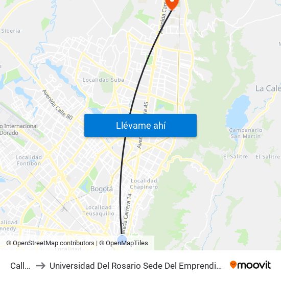 Calle 34 to Universidad Del Rosario Sede Del Emprendimiento Y La Innovación map